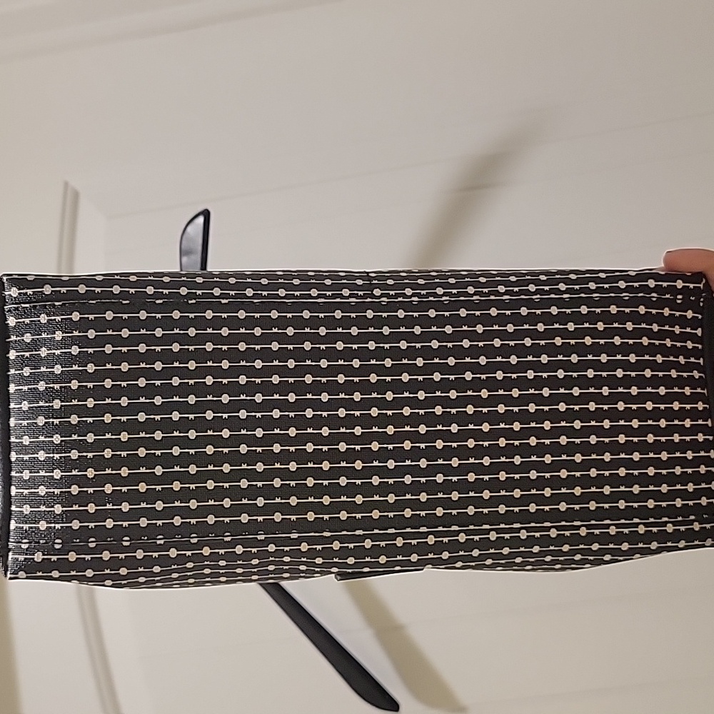 Fossil Vegan Leather Handbag Black Dotted Tote - Picture 9 of 11
